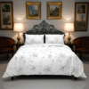 Black & White Floral Bedsheet by Snug Hugs
