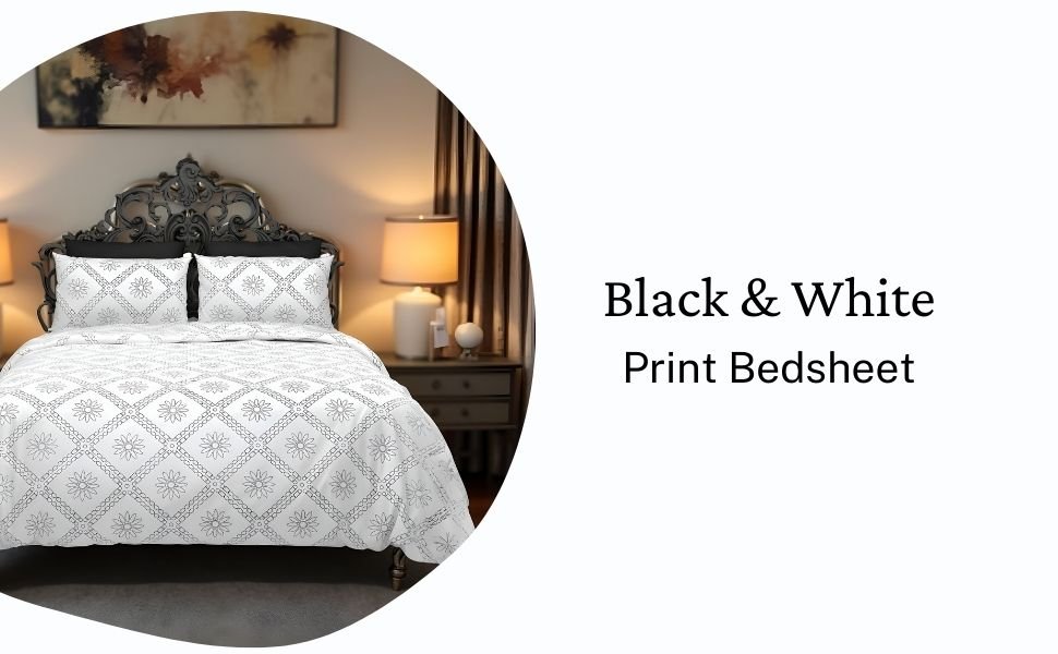 Black & White Square Bedsheet