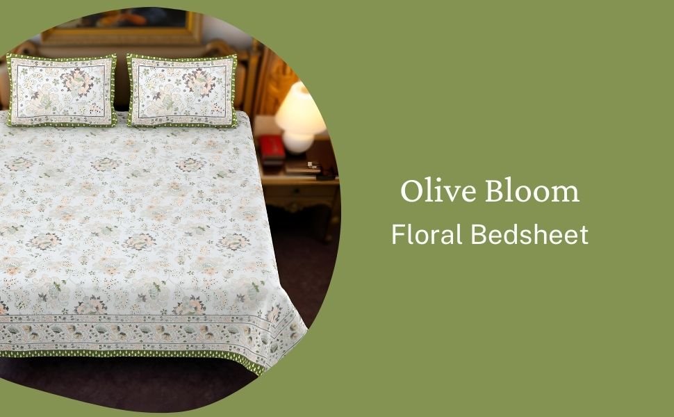 Olive Bloom Bedsheet
