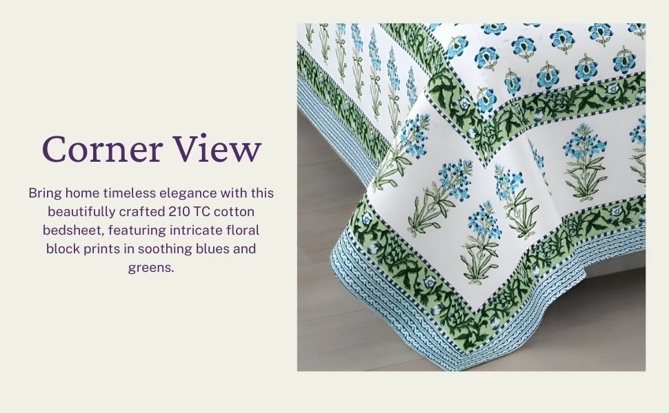 Neelkamal Blue Floral Bedsheet