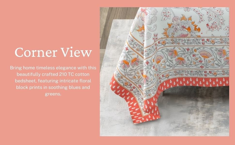 Phoolkari Peach Bedsheet