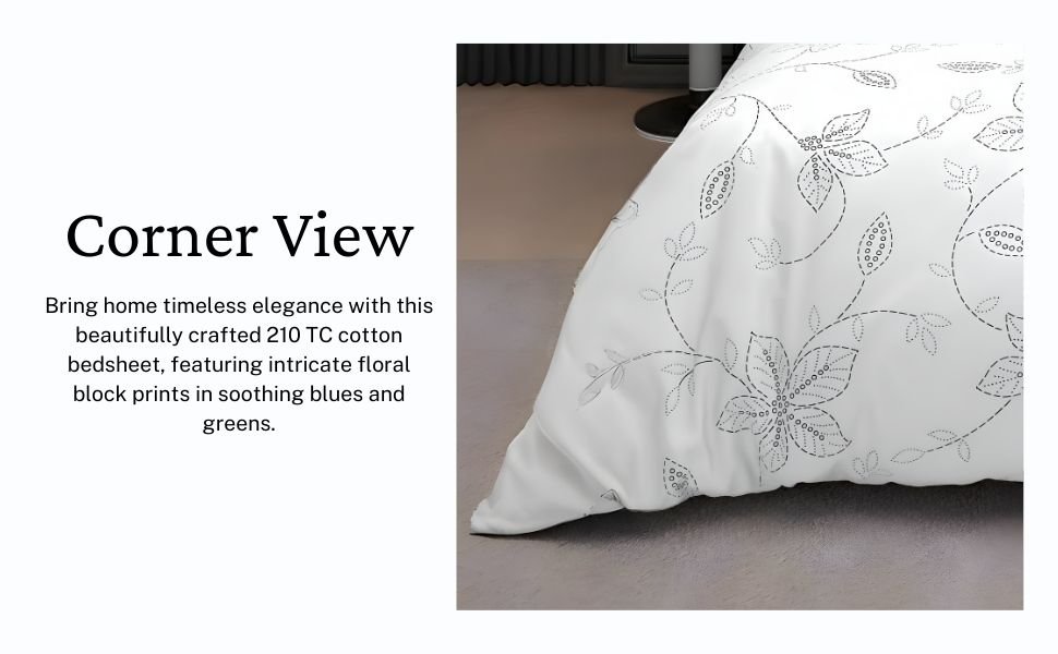 Black & White Floral Bedsheet