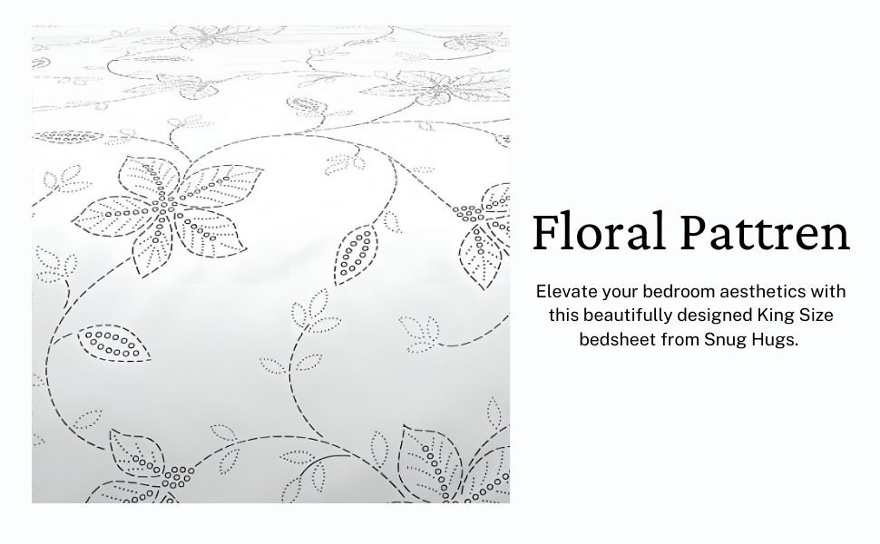 Black & White Floral Bedsheet