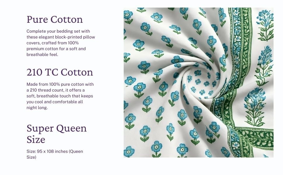 Neelkamal Blue Floral Bedsheet