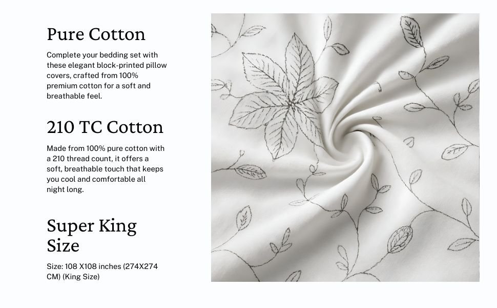 Black & White Floral Bedsheet