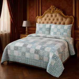Blue Breeze Block Bedsheet