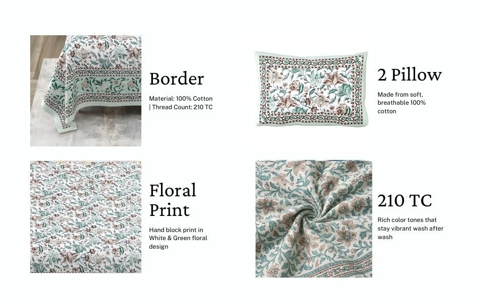 Amber Green Garden Bedsheet