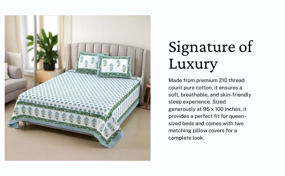 Neelkamal Blue Floral Bedsheet