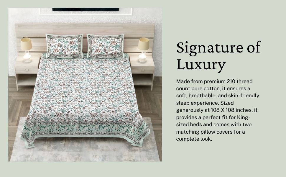 Amber Green Garden Bedsheet