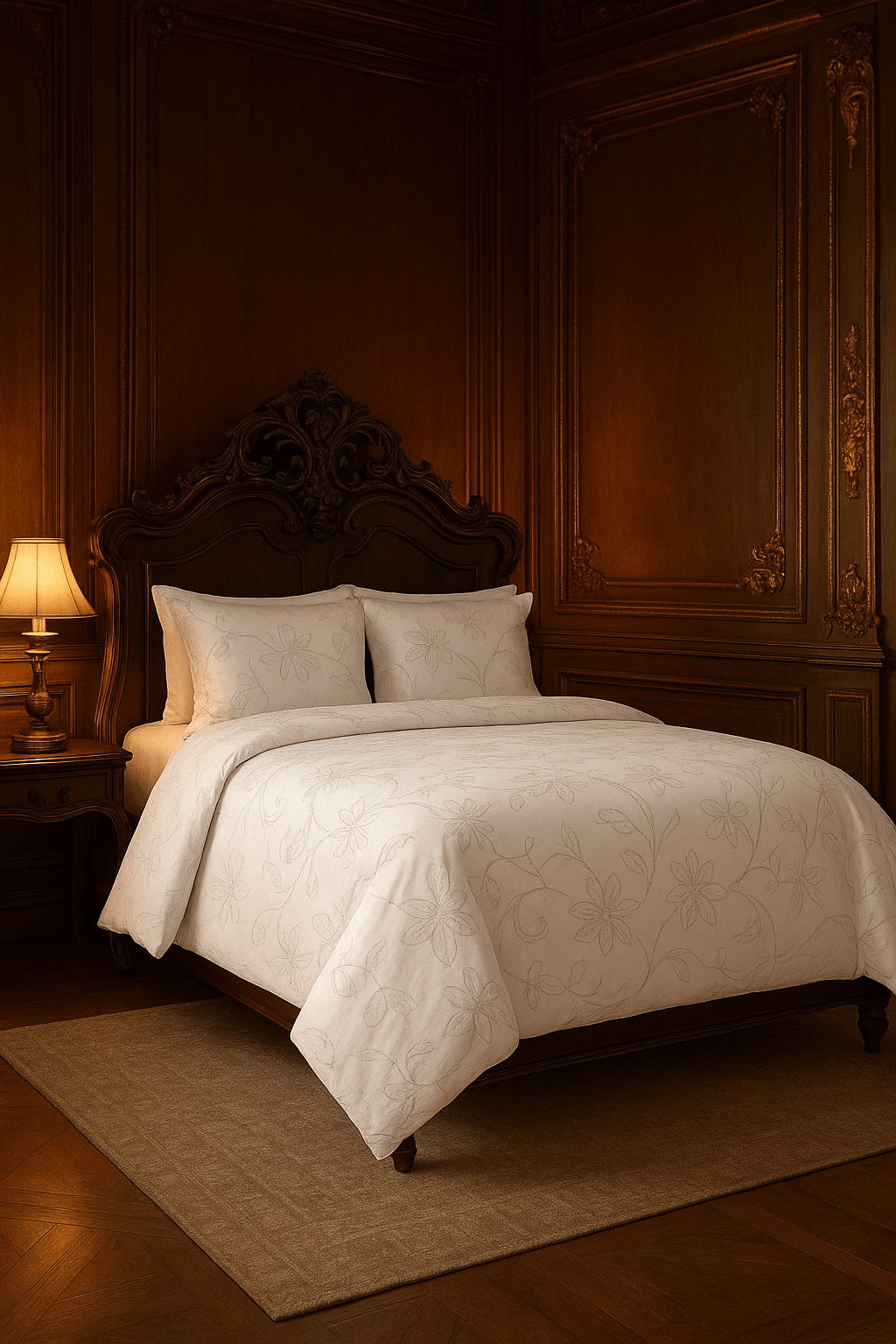 Black & White Floral Bedsheet