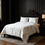 Black & White Flower Bedsheet by Snug Hugs